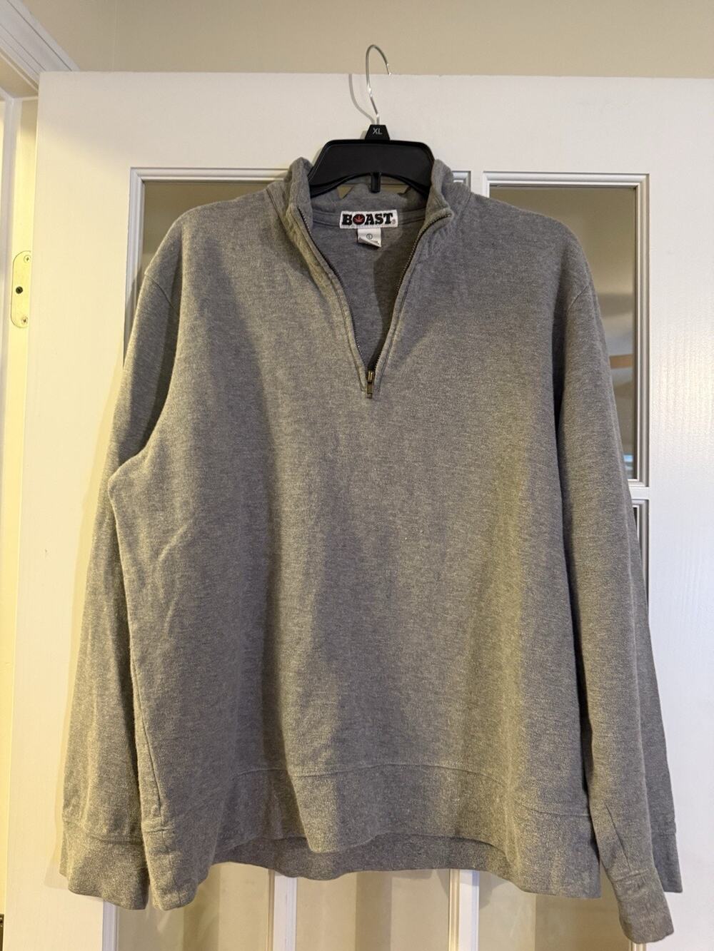 Boast Men’s Grey 1/4 Zip Pullover Sweatshirt Long Sleeve 90s VTG medium